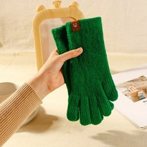 유블리 여성 베이직 컬러 골지 니트 장갑
