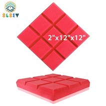 방음 벽 패널 61224 pcs 스튜디오 어쿠스틱 폼 패널 벽 방 방음 처리 패널에 방음, 12개, jggxb-빨간색, 중간 밀도