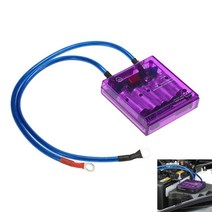 차량용 슈퍼 캐패시터 캐퍼시터 전압안정기 자동차 12V 전기 전압 조정기 정류기 범용 디지털 안정기 접지 케이블 액세서리, 02 보라색