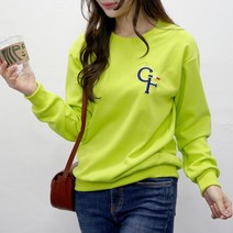 여자친9 [당일발송] 래터링 볼륨자수 빅사이즈(S~2XL) 소프트 맨투맨-26칼라