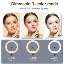 Wuzhi 스탠드 및 휴대폰 홀더가 있는 링 라이트 45.7cm(18인치) 유.. 정품보장, 18 inch, Rgb