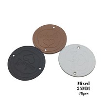 수제 한정판 가죽 라벨 사랑 선물 태그 손으로 만든 Pu, 16 Mixed colors 48pcs