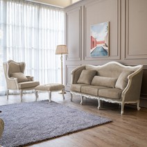 소피아엘렌 루비 프렌치 엔틱 쇼파 3인용 1인용 윙체어 화이트, 3인용만