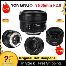 DSLR 미러리스 렌즈 단 광각 망원 yongnuo yn35mm f2.0 f2n yn50mm f1.8 카메라 고정 초점 니콘 캐논 eos 600d 60d 5dii 5d 호환, 니콘 f용 35mmf2.0