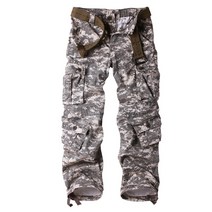 남자 바지 Cargo Pants 위장 바지 야외 멀티 포켓 느슨한 정장 바지 남자 3357