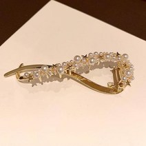 헤어핀 헤이집개 헤어악세사리 헤어엑세사리 헤어장식용품 다이아몬드와 진주 기질로 가득 찬 슈퍼 플래시 곡선 금속 단어 클립 머리핀 대형 백 헤드 트위스트 개구리 버클 헤어
