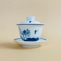 도자기 백자 플라워 찻잔+뚜껑+받침 130ml [티컵 쌍화차 보이차 녹차잔 홍차잔 차잔 티잔], 쿠팡 본상품선택