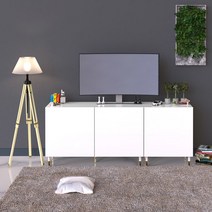 [플레인홈] 홀리 높은 거실장 세트 1800, 색상:화이트