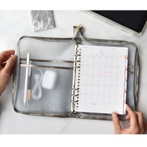 클러치 a5 6공 다이어리 커버 지퍼 바인더, (05 네이비블루)