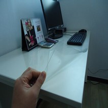 주니안 유리대용 투명매트 식탁매트 책상매트 데스크 pvc매트 테이블 커버 보호 방수 아스테이지 주문맞춤제작, 투명, 두께 2mm] 40cm X 10cm
