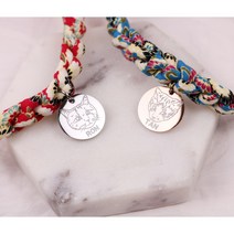 고양이 꽃무늬 매듭 목걸이 만들기 세트 DIY, 팔찌팬던트(15미리) +팔찌재료