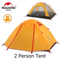 중고텐트 거실형텐트 차박텐트 NatureHike 업그레이드 된 P 시리즈 UPF 50 2 3 4 인 초경량 210T 폴리 에스터 패브릭 더블 레이어 야외 여행 캠핑 텐트 28, 2인분 오렌지