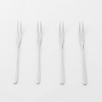 더키친 스텐 티포크 4p세트 케이크 디저트 과일포크, 상세 참조
