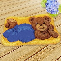 리우씨앤씨 프랑스자수 독학 래치훅 임산부 취미 스킬자수 발매트 DIY 패키지, 048테디5