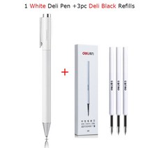 샤오미 헬퍼 호환 여행용 -델리 메탈 젤 펜 롤러볼 Caneta 볼펜 0.5MM 서명 사무실 학생용 비즈니스 문구 용품, [12] with 3Black Refill
