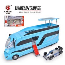 KAIWEI 합금 자동차 모델 캐러밴 버스형 캠핑카 모형 1799A, 1799A  투어링카 블루 -04S
