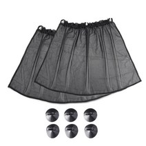 2pcs 자동차 커튼 사이드 사이드 윈도우 차 햇볕에 그늘 커튼 윈드 쉴드 메쉬 커튼 블라인드, 검은색