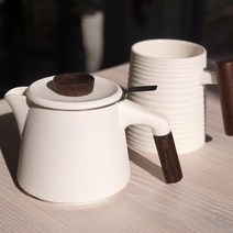 고원 계수나무 티포트세트( TEAPOT&MUG SET), 06.화이트민무늬머그잔2&줄무늬머그잔2