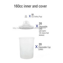 20 피스 페인트컵 스프레이건 믹싱 컵 탱크 165400600800ml 일회용 HO, 02 160cc inner cup set