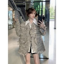 V 넥 긴팔 크롭 트위드 자켓 작은 아씨들 김고은 진화영 옷 의상 협찬 황금가면 유수연 차예련