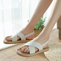 슈벨 여름 여성 라탄 마 쿠션 플랫 스트랩 샌들 엔딩