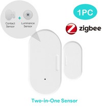 도어센서 Tuya Zigbee 3.0 스마트 도어 및 창 센서 열기 닫기 알람 내장 밝기/lumin감지기 Alexa Google 홈과 함께 작동, [01] 2 in 1 Sensor 1개 낱개구성