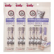 더캣츠 미니 베로베로젤 고양이 간식 츄르 5p 치킨 북어, 단품, 단품