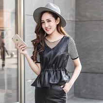 라오농 봄여름 나시 스커트 위에 숏 코트 PU 가죽 베스트+d2507LL