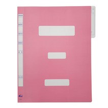 [제이제이오피스] PP 정부화일 황화일 책철 컬러 서류 문서 정리 철 A4 (10개입) 1팩, 분홍, 10개입