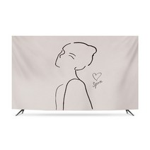 명화 티비 TV 덮개 가리개 인치 종류별 무지개 럭셔리 거실 모니터 먼지 커버 42 55 65 75 액자 풍경 HA11, 43인치 우아한