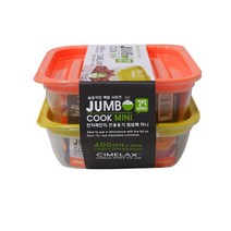점보쿡미니(소)400ML(2EA)/밀폐 전자렌지 밥보관 반찬통 보관, 쿠팡도매몬 본상품선택