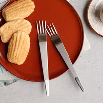 바니홈 쁘띠 홈카페 브레드 과일 디저트 포크 카페포크, 1개, 실버 포크 - 민트