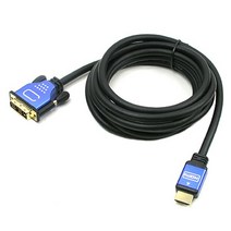 HDMI to DVI 실속 고급형 블루메탈 3M 삼성 모니터 영상연결선, 1개