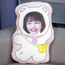 사람 얼굴 모양 봉제 인형 주문 제작 생일선물추천 10대여자, AH_50cm(양쪽에 그림 포함)