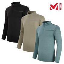 밀레 MILLET 남성 남자 가을 간절기 일상겸용 두꺼운 원단 싫어하시는 분들을 위한 간절기 신축성 좋은 기본형 가슴 레터링 긴팔 집업 티셔츠