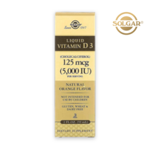 솔가 비타민 D3 5000IU 리퀴드 내추럴 오렌지맛 60ml Solgar Liquid Vitamin D3 Natural Orange Flavor 125 mcg 60 ml