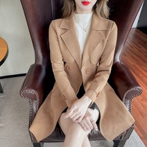 여성 가을 재킷 슬림핏 하프 트렌치코트