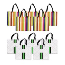 에클리츠 단색 코팅 부직포 쇼핑백 (대) 사이즈 행사 답례품 판촉물, 10개입, 색동+패턴