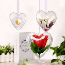 하트 투명공 플라스틱 투명캡슐 아크릴볼 8cm 1P, 투명하트공-8cm