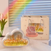 튤립 조명 거울 수제 diy 특별한 선물 감동 인테리어 소품 독특한 특이한, 핑크 튤립