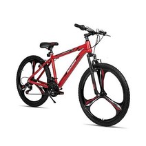 HH HILAND Hiland Humtway 남성용 및 여성용 26인치 산악 자전거 3/6, 3 red_3 Spoke