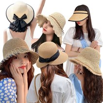 루즈루나 왕골 버킷햇 플로피햇 여름 바캉스 여자 보닛 밀짚모자 16종모음