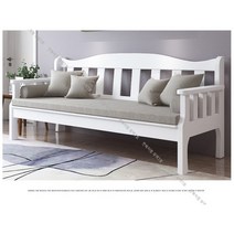 벤치형소파 현관 좁은거실 평상 나무 쇼파 원목 카페 등받이없는 리빙다이닝 미니 2인용 실내 베란다, 80*50 *40 화이트