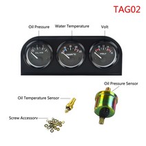 VR - 52mm 트리플 게이지 3 in 1 오일 프레스 + 수온 볼트 미터 센서 액세서리 VR-TAG02, 한개옵션1, 01 TAG02
