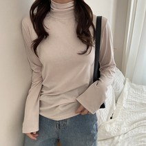 리앤베르 국내제작 소프트 스판 레이어드 목폴라 긴팔 티셔츠