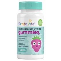 Pentavite Daily Calcium Vit D3 펜타바이트 데일리 칼슘 VitD3 60구미x2, 수량, 상세참조