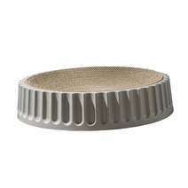 GHSHOP 고양이 스크래처 패드 스크래칭 보드 고양이 애완 동물 용품을위한 대화 형 놀이 장난감, 다중, 골판지, 회색 직경 35cm