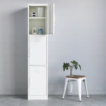 마켓비 MKB 철제수납장 캐비넷 3문 멀티락커 3801830, 화이트