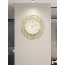 고급 금속 골드 풍수지리 재물운 럭셔리 원형 인테리어 벽시계, [03] 작은 아라비아숫자 벽시계(검정색)