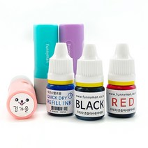 퍼니맨 번짐없이 바로 마르는 속건리필잉크(속건스탬프전용) 스탬프, 속건빨강잉크